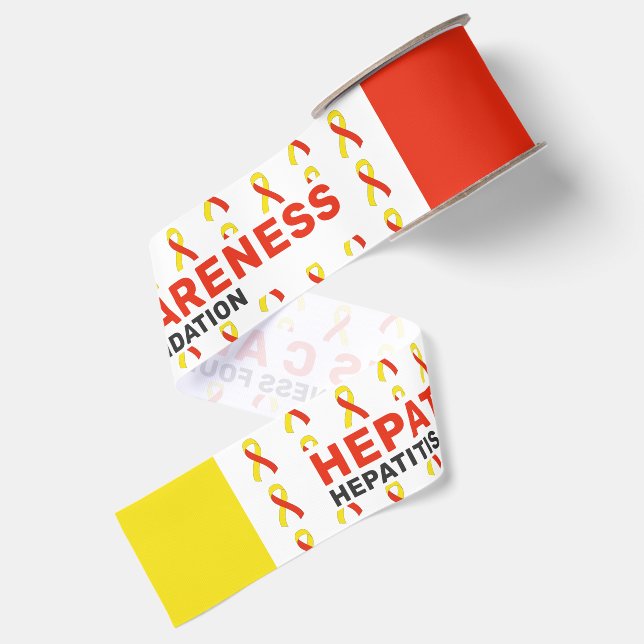 Hepatitis-C-Bewusstseinsmuster-Schleife Ripsband (Rückseite)