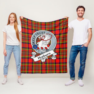 Hepburn Clan Abzeichen Tartan Kariert Fleecedecke