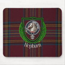 Hepburn-Schottischer-Clan-Tartan und -Wappen 