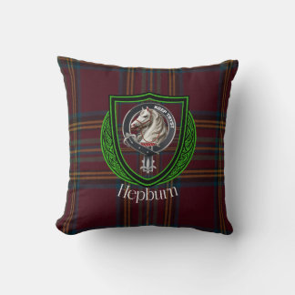 Hepburn-Schottischer-Clan-Tartan & Wappen Kissen