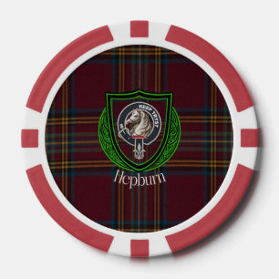 Hepburn-Schottischer-Clan-Tartan & Wappen Pokerchips