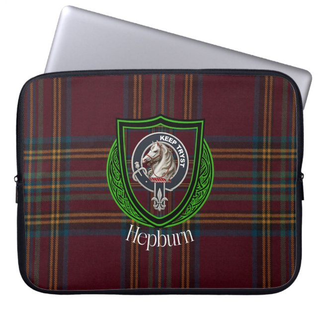 Hepburn Scottish Clan Tartan and Crest  Laptopschutzhülle (Vorderseite)