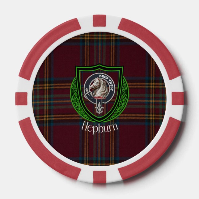 Hepburn Scottish Clan Tartan & Crest Pokerchips (Vorderseite)