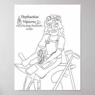 Hephaestus-Farbseite Poster