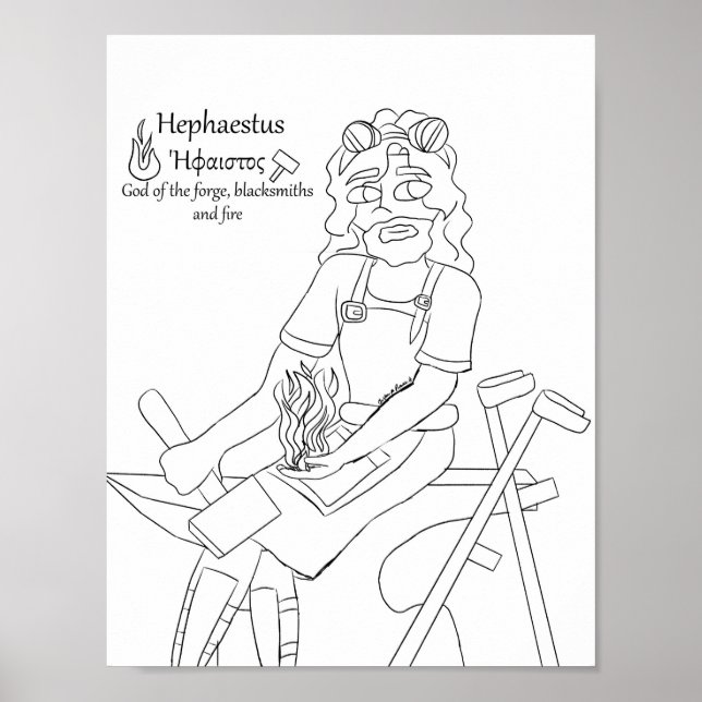 Hephaestus-Farbseite Poster (Vorne)