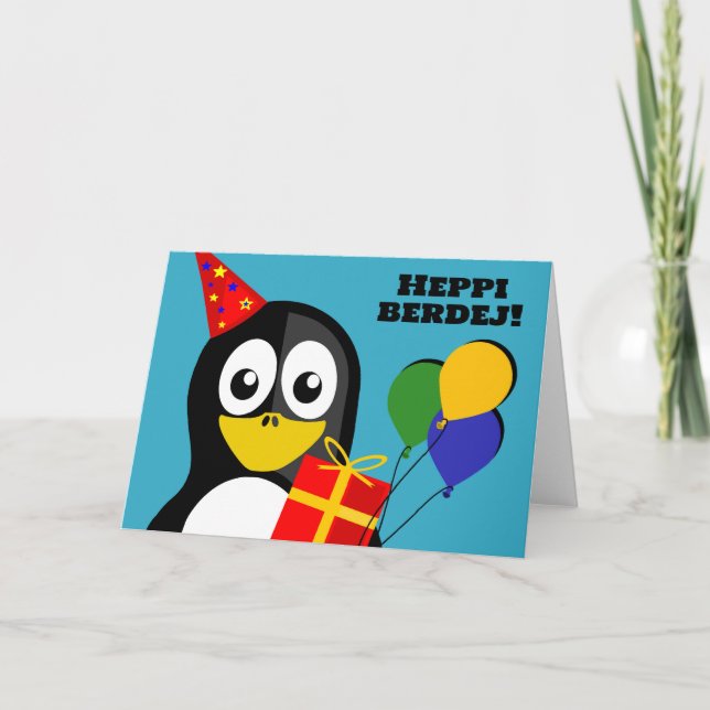 Heppi berdej! Birthday wünscht sich maltesische Ka Karte (Vorderseite)