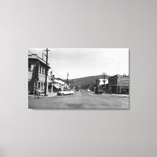 Heppner, Oregonhauptstraßen-Ansicht-Fotografie Leinwanddruck