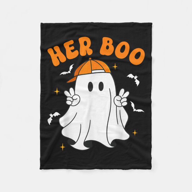 Her Boo &amp; His Boo Funny Matching Halloween Cou Fleecedecke (Vorderseite)