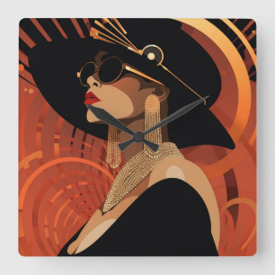 HER CROWN #3 QUADRATISCHE WANDUHR