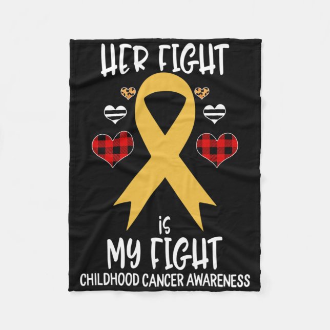 Her Fight Is My Fight Childhood Cancer Awareness B Fleecedecke (Vorderseite)