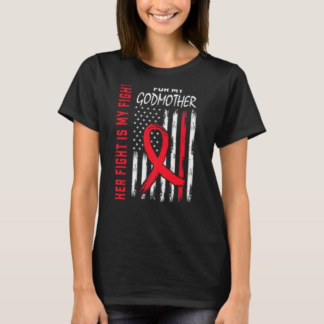Her Fight is my Fight Godmother Heart Disease Awar T-Shirt (Vorderseite)