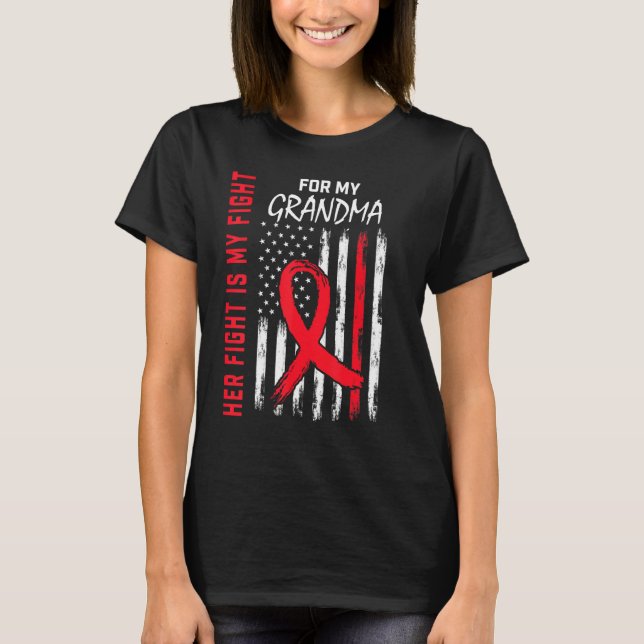 Her Fight is my Fight Grandma Heart Disease Awaren T-Shirt (Vorderseite)