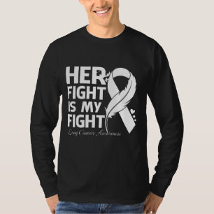 Her Fight Is My Fight LUNG CANCER AWARENESS Feathe T-Shirt