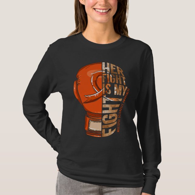 Her Fight Is My Fight Multiple Sclerosis Orange Ri T-Shirt (Vorderseite)