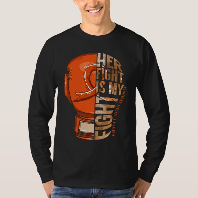 Her Fight Is My Fight Multiple Sclerosis Orange Ri T-Shirt (Vorderseite)