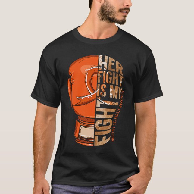 Her Fight Is My Fight Multiple Sclerosis Orange Ri T-Shirt (Vorderseite)