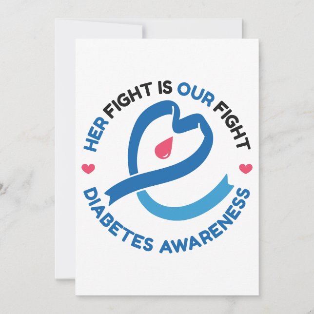 Her Fight Is Our Fight – Diabetes Awareness Einladung (Vorderseite)