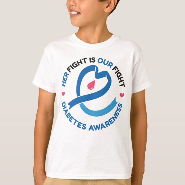 Her Fight Is Our Fight – Diabetes Awareness T-Shirt (Vorderseite)