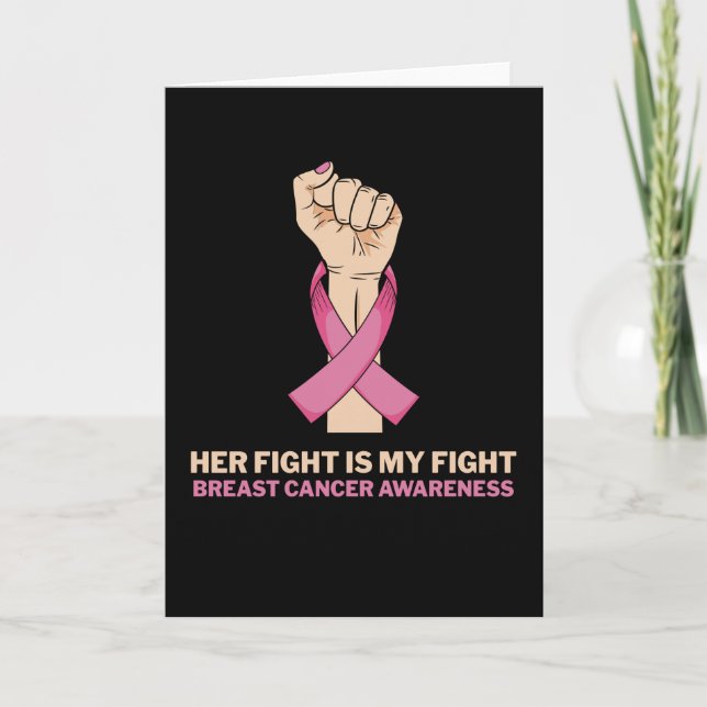 Her Fight My Fight Family Matching Breast Cancer Karte (Vorderseite)