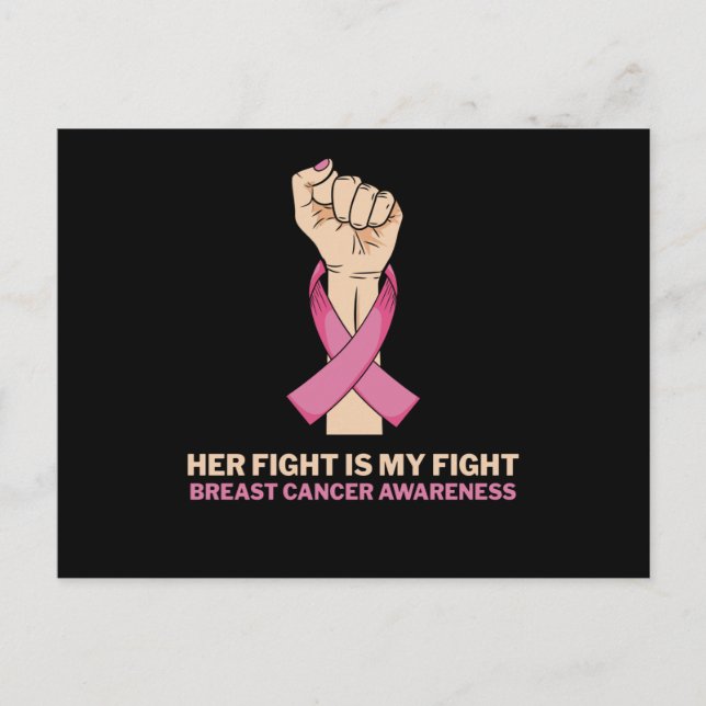 Her Fight My Fight Family Matching Breast Cancer Postkarte (Vorderseite)