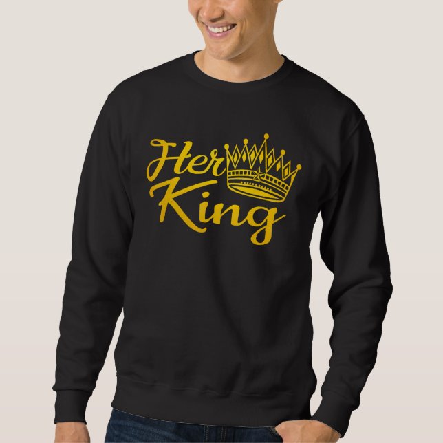 Her King His Queen Crown Valentine Couple Matching Sweatshirt (Vorderseite)