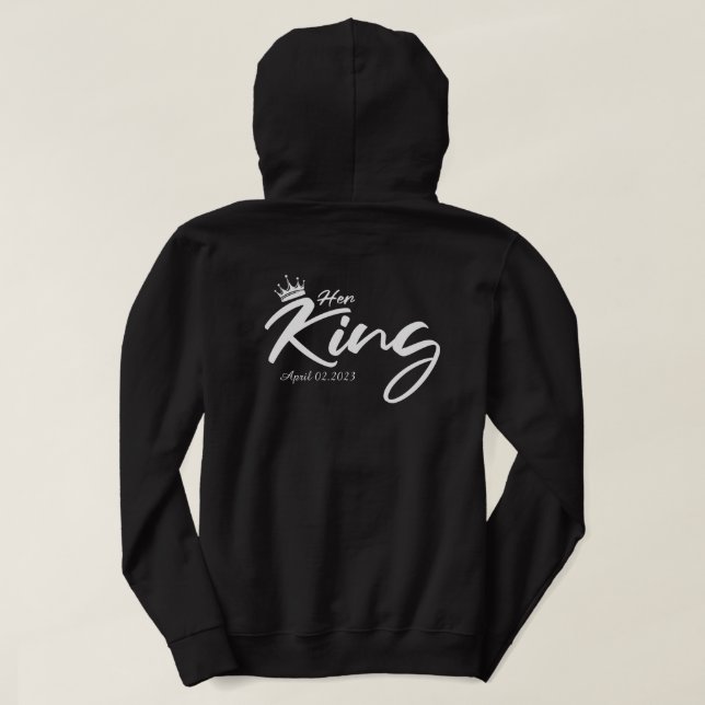 Her King - King Queen - Couple Matching Hoodie (Design Rückseite)