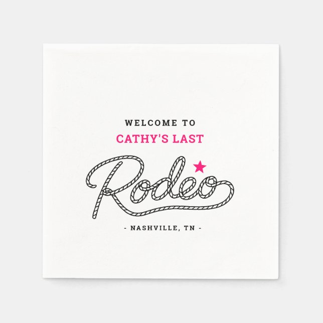 Her Last Rodeo Final Ride Bachelorette Party Serviette (Vorderseite)