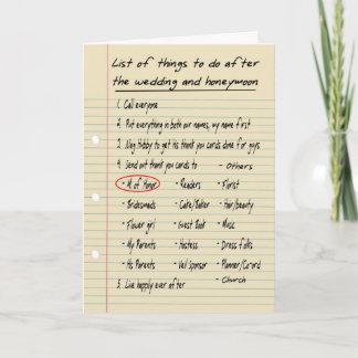 HER LIST - Maid oder Matron of Honor - FUNNY Dankeskarte