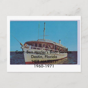HER MAJESTY Capt Ben Marler, Destin, Florida Postkarte