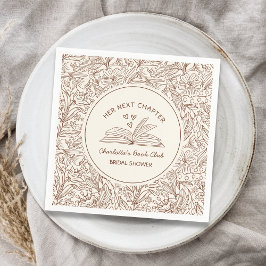 Her Next Chapter Brown Book Club Bridal Shower Serviette
