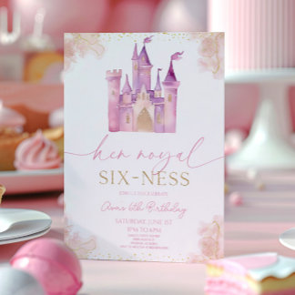 Her Royal Six-Ness Princess 6th Birthday Party Einladung