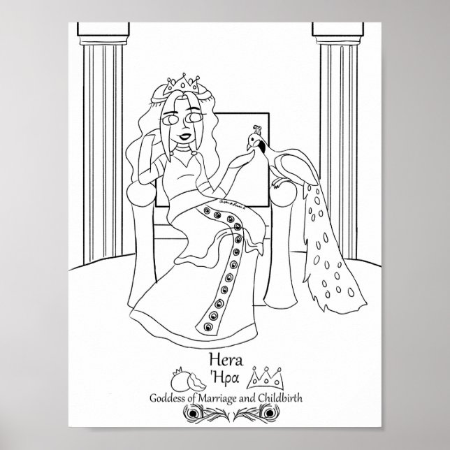 Hera Coloring Page Print Poster (Vorne)