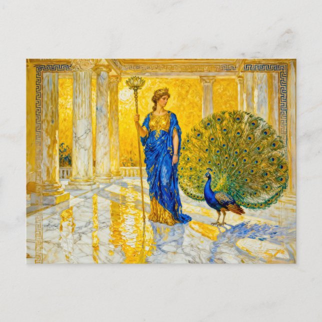 Hera with Peacock and Scepter in Grand Temple Hall Postkarte (Vorderseite)