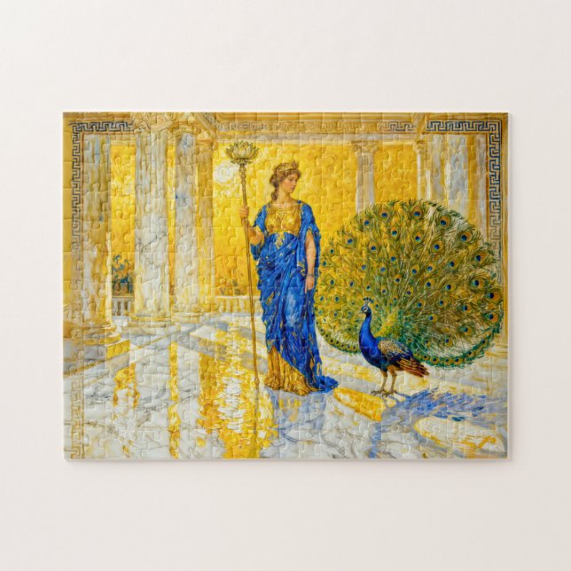 Hera with Peacock and Scepter in Grand Temple Hall Puzzle (Horizontal)