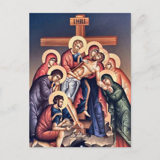 Herabkunft vom Kreuz Orthodoxe christliche Ikone Postkarte