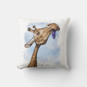 Herablassende Giraffen-Cartoons Kissen