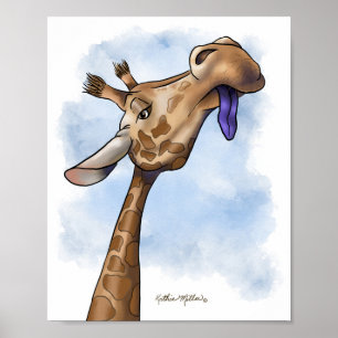 Herablassender Giraffen-Cartoon Poster