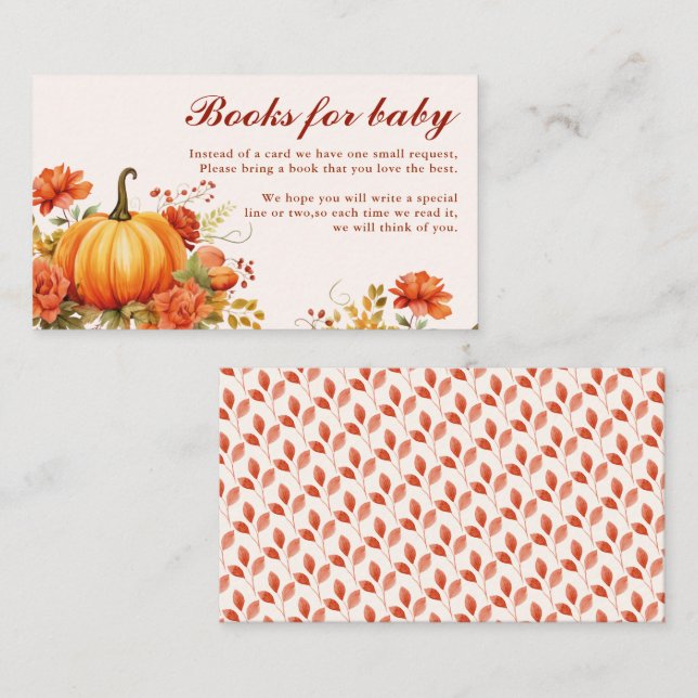 Herabsetzung der Liebe Flora Fall Babyduschbücher Begleitkarte (Vorne/Hinten)