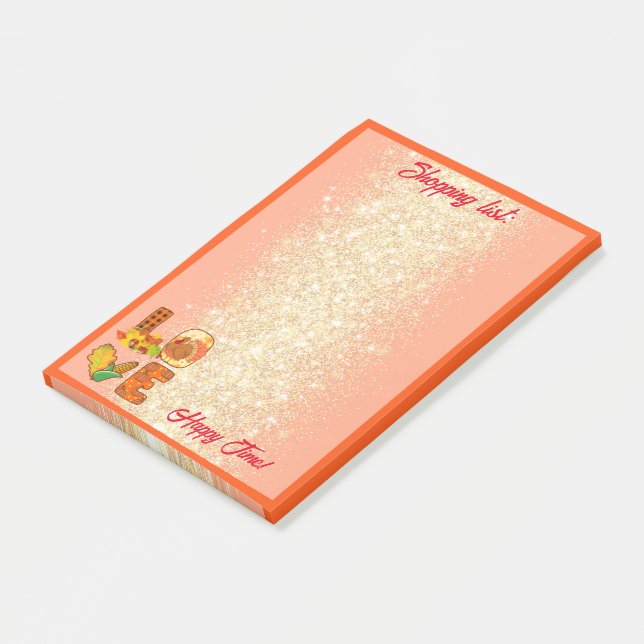 Herabsetzung der Liebe Herbsteinstellung Text und  Post-it Klebezettel (angewinkelt)