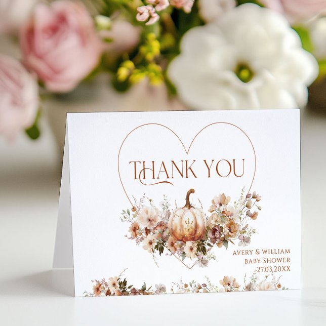 Herabsetzung der Liebe Pumpkin Wildblume Herzklopf Dankeskarte (Von Creator hochgeladen)