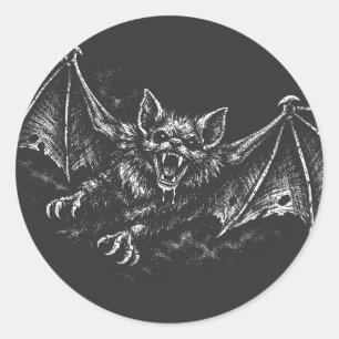 Herabstoßende Fledermaus - von BurnsInHell Runder Aufkleber