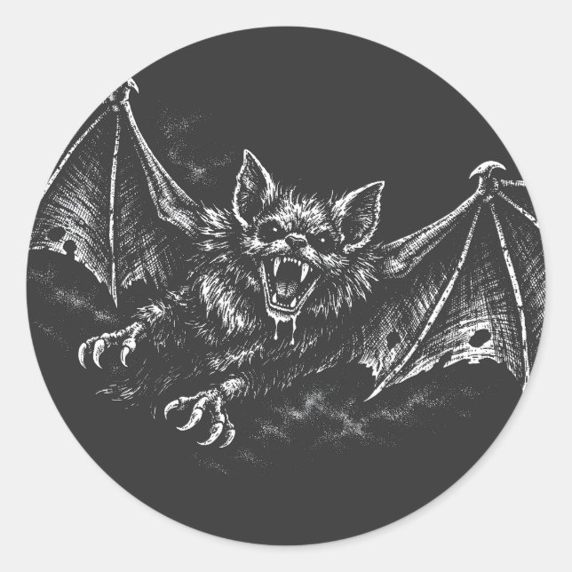 Herabstoßende Fledermaus - von BurnsInHell Runder Aufkleber (Vorderseite)