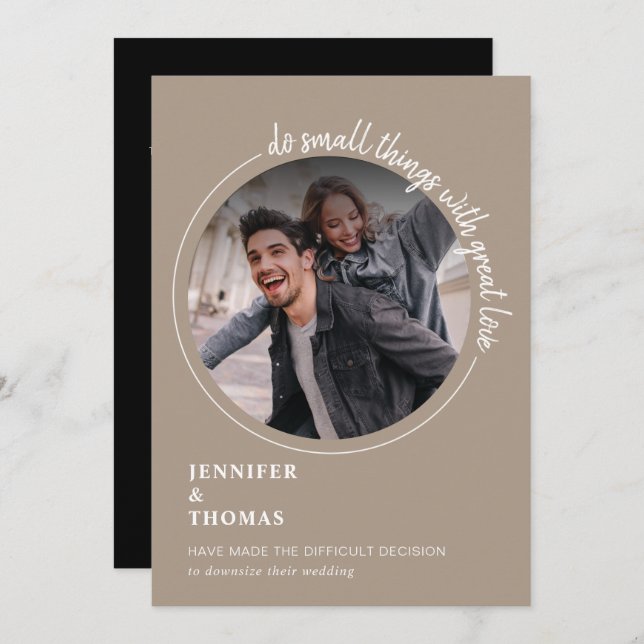 Herabstufender Wüstensand für Mikro-Hochzeiten Einladung (Vorne/Hinten)