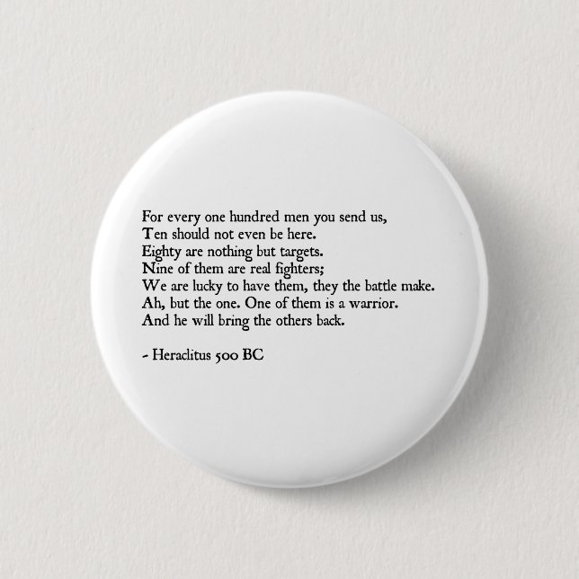 Heraclitus Zitat Button (Vorderseite)