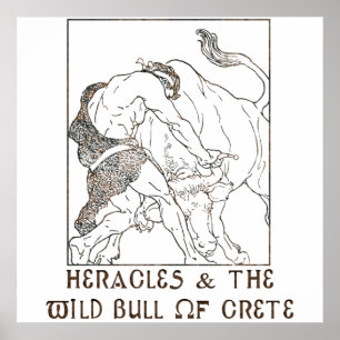 Herakles & The Bull von Kreta Poster
