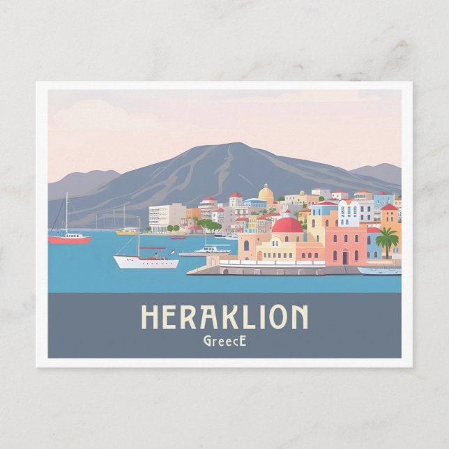 Heraklion Griechenland Pastel Travel - Venezianisc Postkarte (Vorderseite)