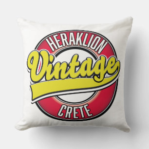 Heraklion Kreta Reise Logo Kissen
