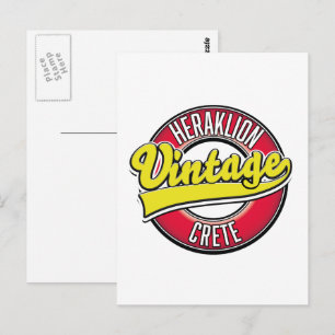 Heraklion Kreta Reise Logo Postkarte