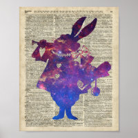Herald Lila Rabbit Stencil über die alte Buchseite