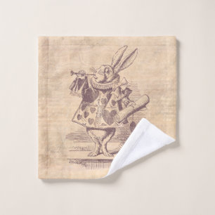 Herald White Rabbit Vintage Alice im Wunderland Waschlappen